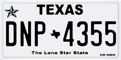 TX license plate DNP4355