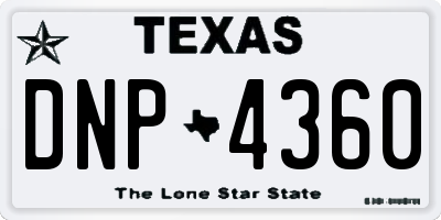 TX license plate DNP4360