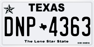 TX license plate DNP4363