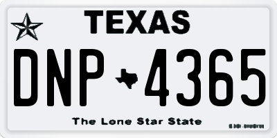 TX license plate DNP4365