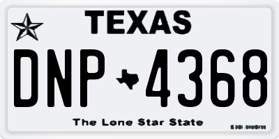 TX license plate DNP4368