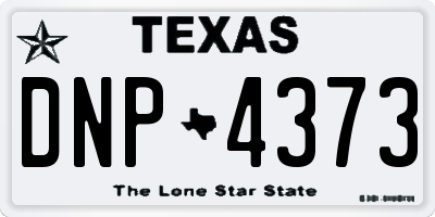 TX license plate DNP4373