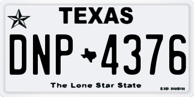TX license plate DNP4376