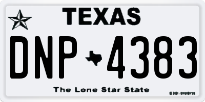 TX license plate DNP4383