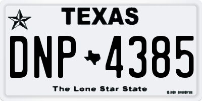 TX license plate DNP4385