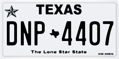 TX license plate DNP4407