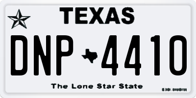 TX license plate DNP4410