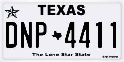 TX license plate DNP4411