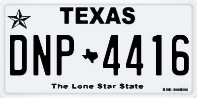TX license plate DNP4416