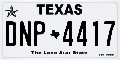 TX license plate DNP4417