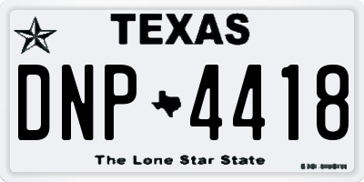 TX license plate DNP4418