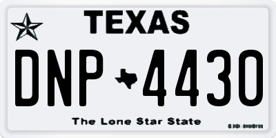 TX license plate DNP4430