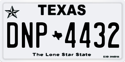 TX license plate DNP4432