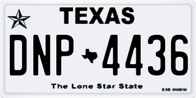 TX license plate DNP4436