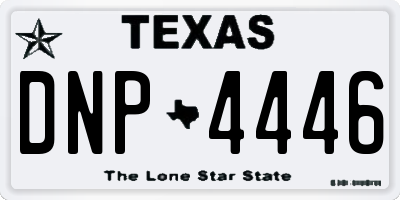 TX license plate DNP4446