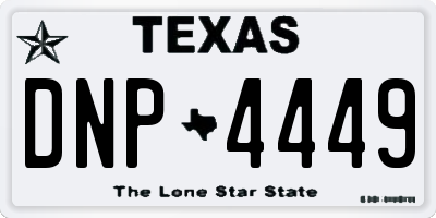 TX license plate DNP4449