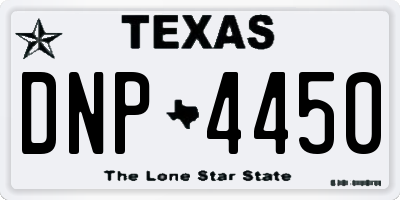 TX license plate DNP4450