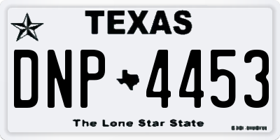 TX license plate DNP4453