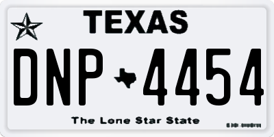 TX license plate DNP4454