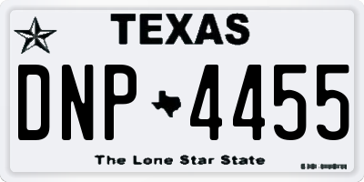 TX license plate DNP4455