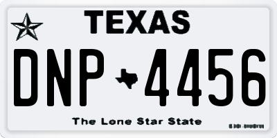 TX license plate DNP4456
