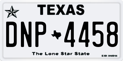 TX license plate DNP4458