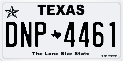 TX license plate DNP4461