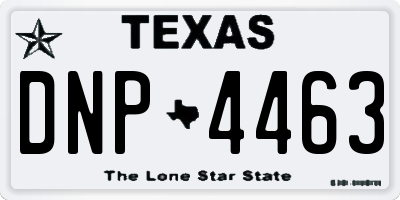 TX license plate DNP4463