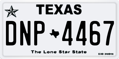 TX license plate DNP4467