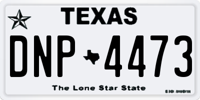 TX license plate DNP4473