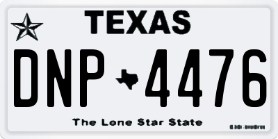 TX license plate DNP4476