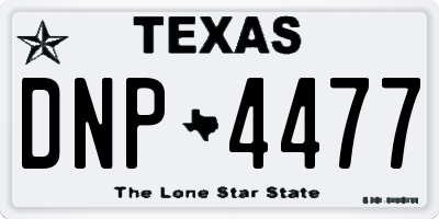 TX license plate DNP4477