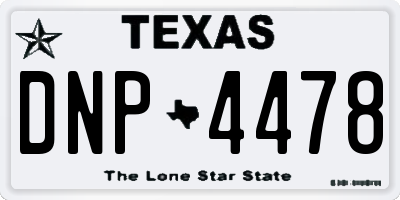 TX license plate DNP4478