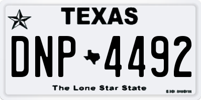 TX license plate DNP4492