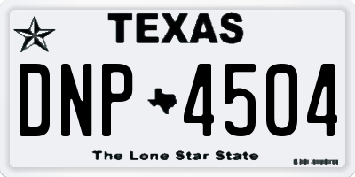 TX license plate DNP4504