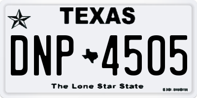 TX license plate DNP4505