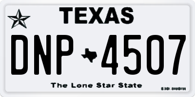 TX license plate DNP4507