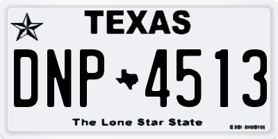 TX license plate DNP4513