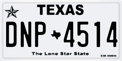 TX license plate DNP4514