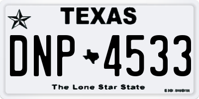 TX license plate DNP4533