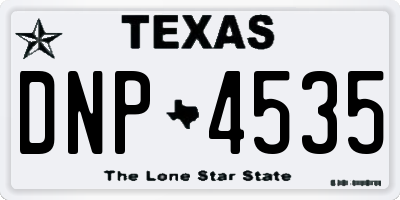 TX license plate DNP4535