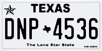 TX license plate DNP4536