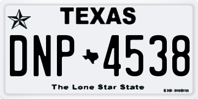 TX license plate DNP4538