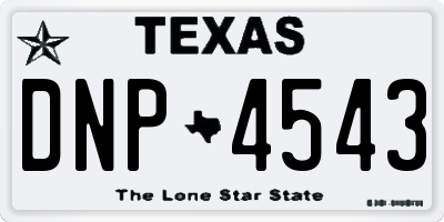 TX license plate DNP4543