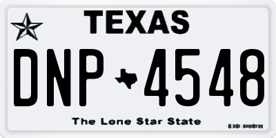 TX license plate DNP4548