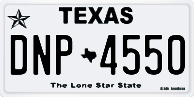 TX license plate DNP4550