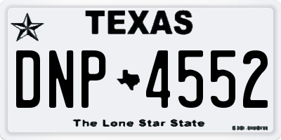 TX license plate DNP4552