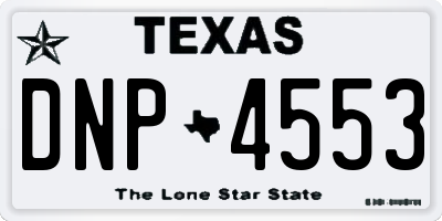 TX license plate DNP4553