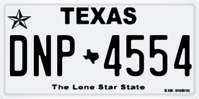 TX license plate DNP4554
