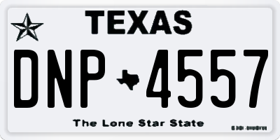 TX license plate DNP4557